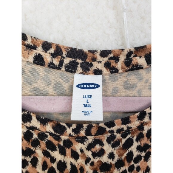 Old Navy Women Top Large Brown Cheetah Print Rayon Blend Sleeveless Tank Shirt - Picture 15 of 16